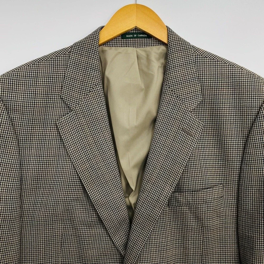 Lauren‎ Ralph Lauren Men's Wool Blazer 46R Brown Check Business Career